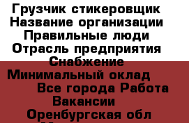 Грузчик-стикеровщик › Название организации ­ Правильные люди › Отрасль предприятия ­ Снабжение › Минимальный оклад ­ 24 000 - Все города Работа » Вакансии   . Оренбургская обл.,Медногорск г.